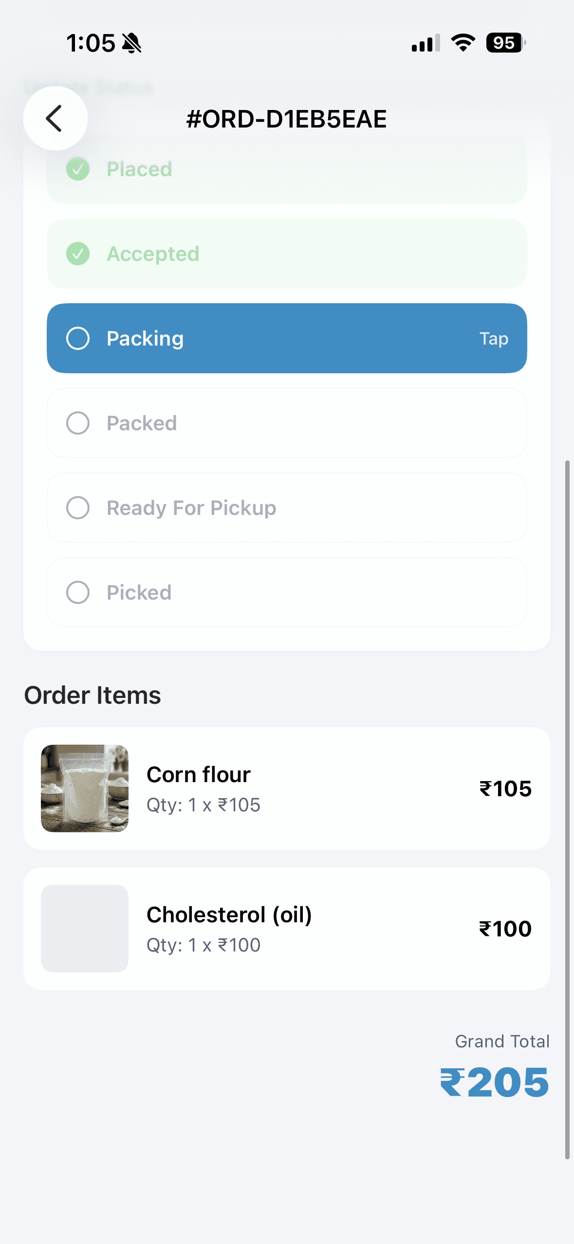 Order items