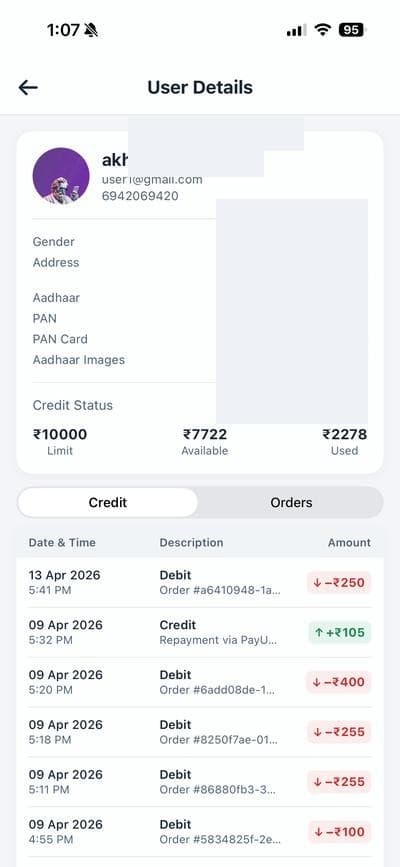 User details