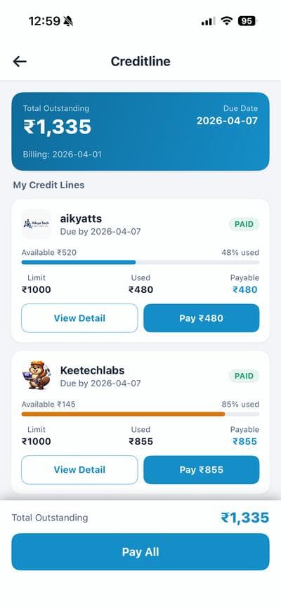 Pay later dashboard